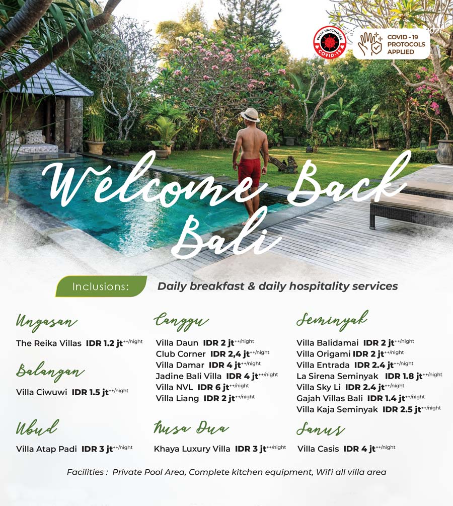 welcome back bali villa package by nagisa bali villa management and marketing 