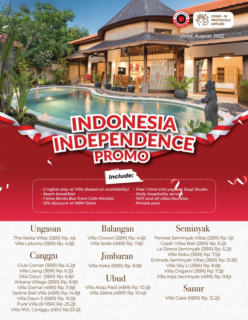 Independence Day Promo Villas by Nagisa Bali