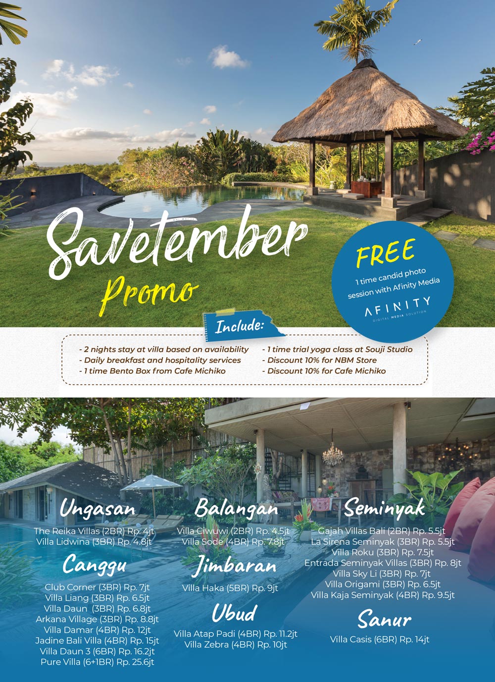 September Bali Villa Promo by Nagisa Bali - get many benefits with Nagisa Bali